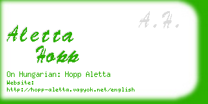 aletta hopp business card
